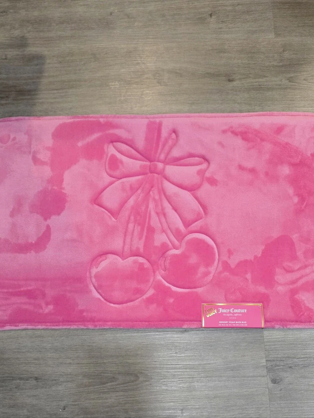 Juicy Couture Home Heart Cherry Embossed Plush Bath Rug- LG
